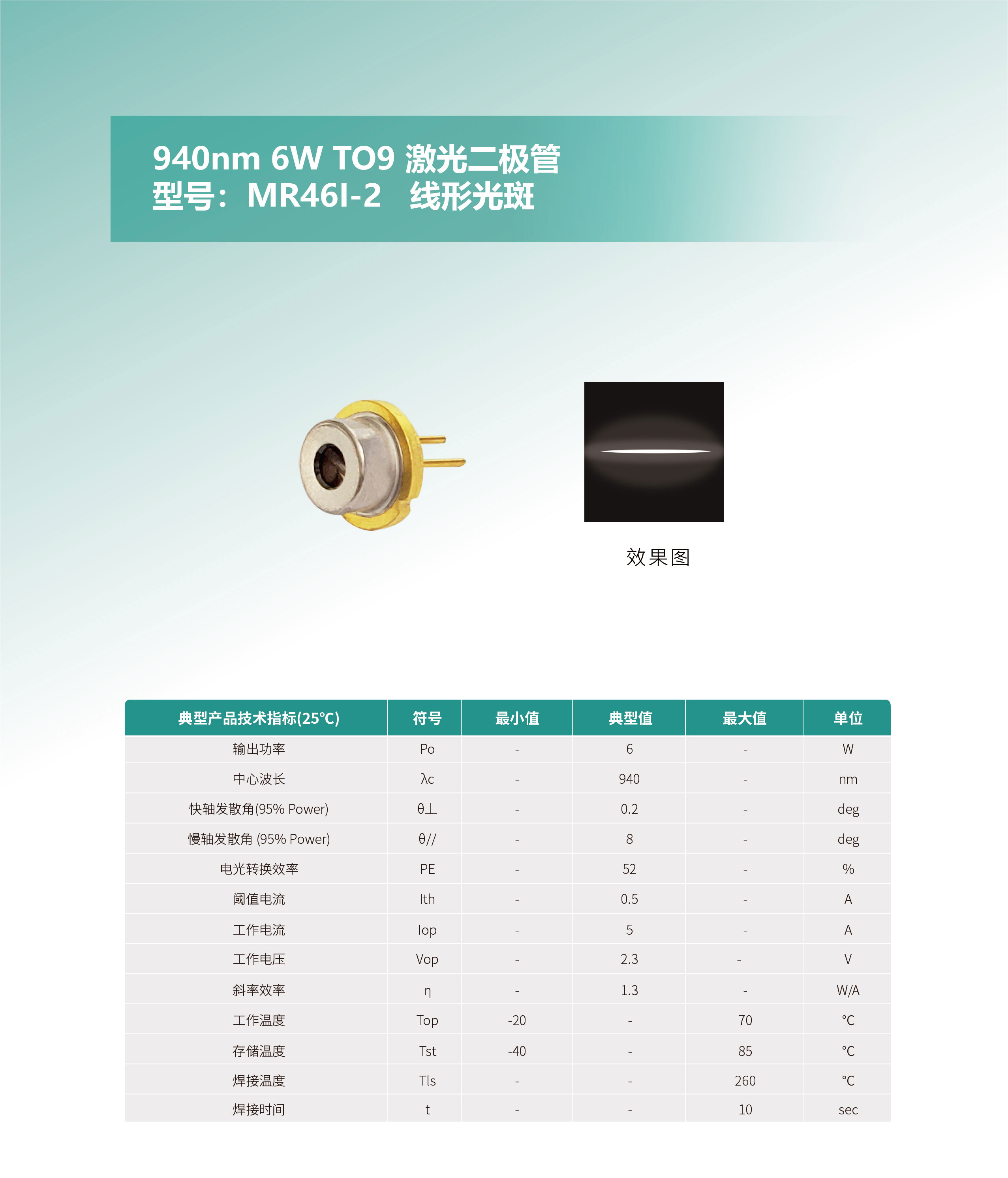 940nm-6W-TO9-激光二极管-MR46I-2-网